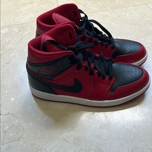 Nike Air Jordan Red and Black High-Top Sneakers